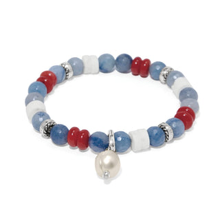 Brighton Women's Bracelets Americana Beach Pearl Charm Stretch Bracelet