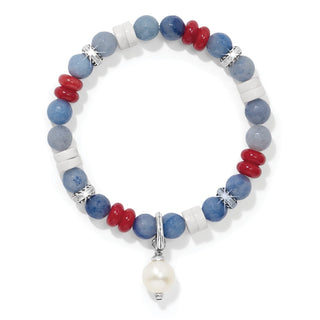 Brighton Women's Bracelets Americana Beach Pearl Charm Stretch Bracelet