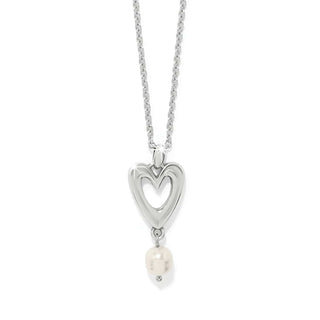 Brighton Women's Necklaces Cascade Open Heart Pearl Petite Necklace