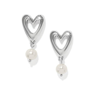 Brighton Women's Earrings Cascade Open Heart Pearl Post Earrings