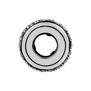Brighton J95232 Stardust silver-toned stopper bead with textured rope-style edge detail