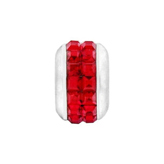 Brighton Spectrum Bead with red crystal rhinestones in silver-tone setting