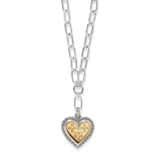 Brighton Women's Necklaces Mosaic Heart Two Tone Necklace