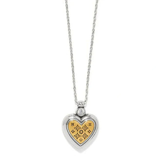 Brighton Women's Necklaces Mosaic Heart Two Tone Petite Necklace