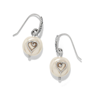 Brighton Women's Earrings One Heart Pearl French Wire Earrings