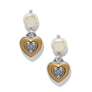 Brighton Women's Earrings One Heart Pearl Post Drop Earrings