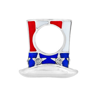 Brighton Sam's Hat charm bead in red white and blue enamel with stars