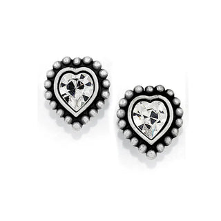 Brighton Women's Earrings Silver Shimmer Heart Mini Post Earrings