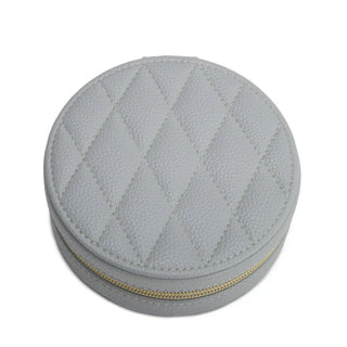 Brouk & Co Jewelry Storage Leah Quilted Round Travel Case