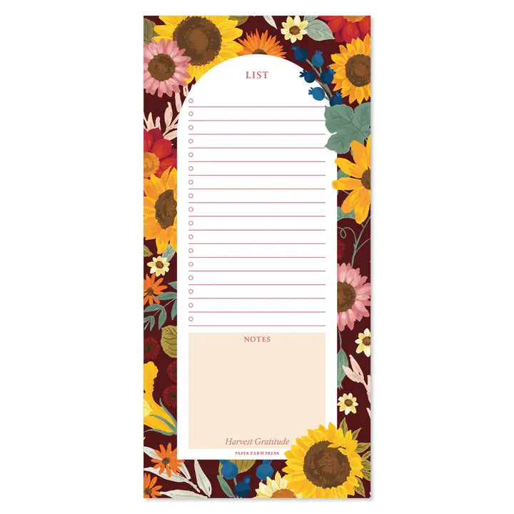 Fall Flowers Market Notepad