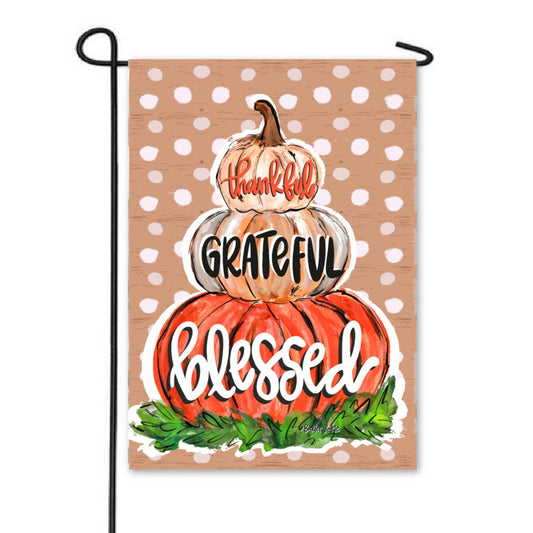 Thankful Pumpkin Garden Flag