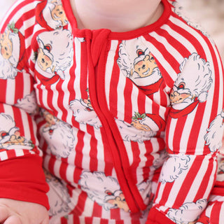 Caden Lane Baby Footies Christmas Bamboo Convertible Zip Rompers