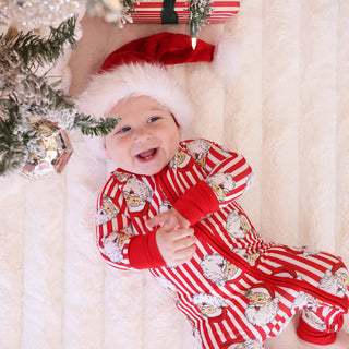 Caden Lane Baby Footies Christmas Bamboo Convertible Zip Rompers