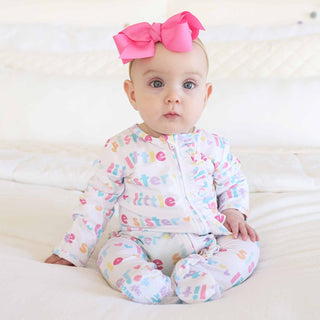 Caden Lane Baby Footies Little Sibling Zipper Footie