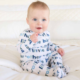 Caden Lane Baby Footies Little Sibling Zipper Footie