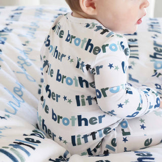 Caden Lane Baby Footies Little Sibling Zipper Footie