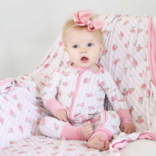 Caden Lane Baby Footies Rosy & Cozy Convertible Zip Romper
