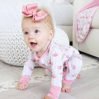 Caden Lane Baby Footies Rosy & Cozy Convertible Zip Romper