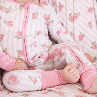 Caden Lane Baby Footies Rosy & Cozy Convertible Zip Romper