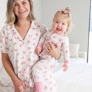 Caden Lane Baby Footies Rosy & Cozy Convertible Zip Romper