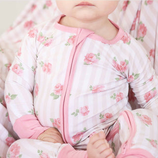 Caden Lane Baby Footies Rosy & Cozy Convertible Zip Romper
