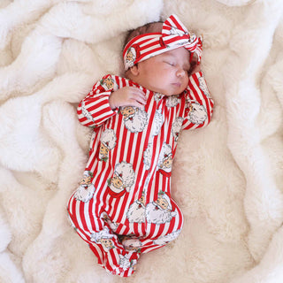 Caden Lane Christmas Clothing Santa Claus Lane Zipper Footie