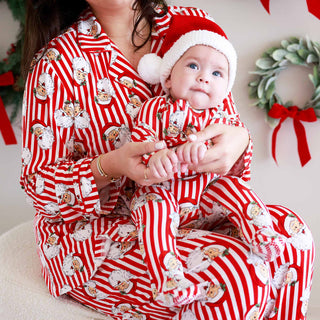 Caden Lane Christmas Clothing Santa Claus Lane Zipper Footie