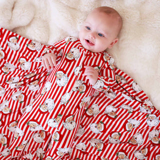 Caden Lane Christmas Clothing Santa Claus Lane Zipper Footie