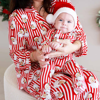 Caden Lane Christmas Clothing Santa Claus Lane Zipper Footie