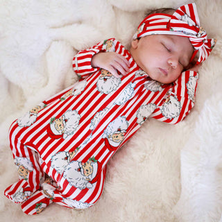 Caden Lane Christmas Clothing Santa Claus Lane Zipper Footie