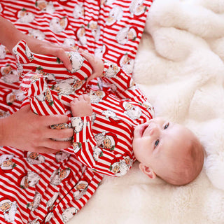 Caden Lane Christmas Clothing Santa Claus Lane Zipper Footie