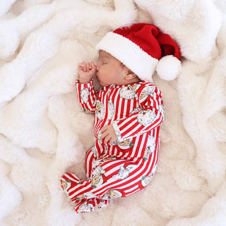 Caden Lane Christmas Clothing Santa Claus Lane Zipper Footie