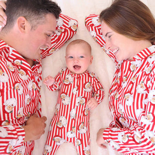 Caden Lane Christmas Clothing Santa Claus Lane Zipper Footie