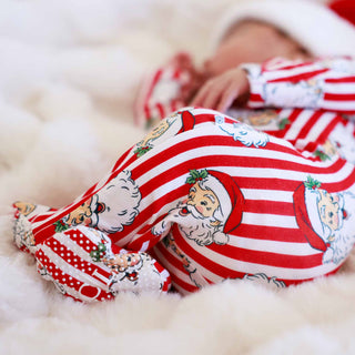 Caden Lane Christmas Clothing Santa Claus Lane Zipper Footie