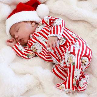 Caden Lane Christmas Clothing Santa Claus Lane Zipper Footie