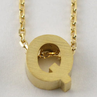 CAI Necklaces Gold Block Letter Initial Necklace