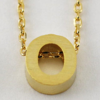 CAI Necklaces Gold Block Letter Initial Necklace