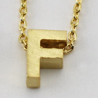 CAI Necklaces Gold Block Letter Initial Necklace
