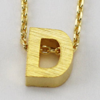 CAI Necklaces Gold Block Letter Initial Necklace