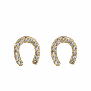 CAI Women's Earrings Gold Horseshoe Coffee