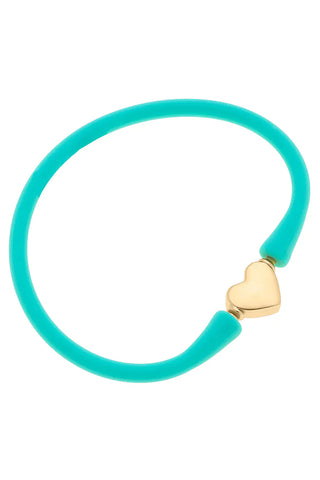 Canvas Kid's Bracelets Bali Heart Bead Silicone Children's Bracelet in Mint