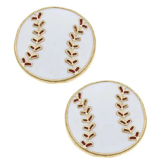 Canvas Women’s Earrings Baseball Stud Earrings