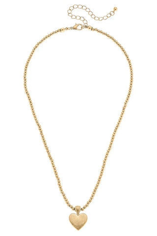 Canvas Necklaces Macy Heart Pendant with Ball Bead Chain Necklace