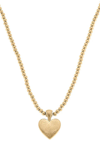 Canvas Necklaces Macy Heart Pendant with Ball Bead Chain Necklace