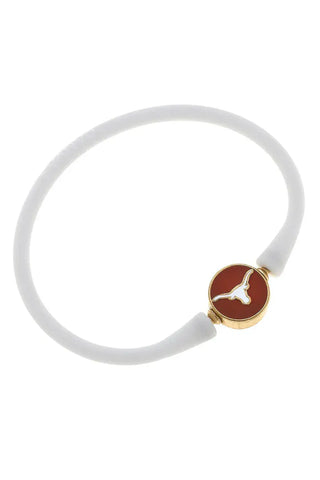 Canvas Women's Bracelets Texas Longhorns White Silicone Bracelet