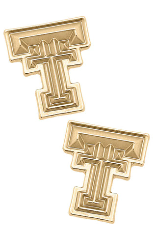 Canvas Women’s Earrings Texas Tech Logo 24K Earrings