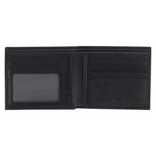 Christian Art Gifts Wallets for Men Black Leather Wallet With Silver Cross
