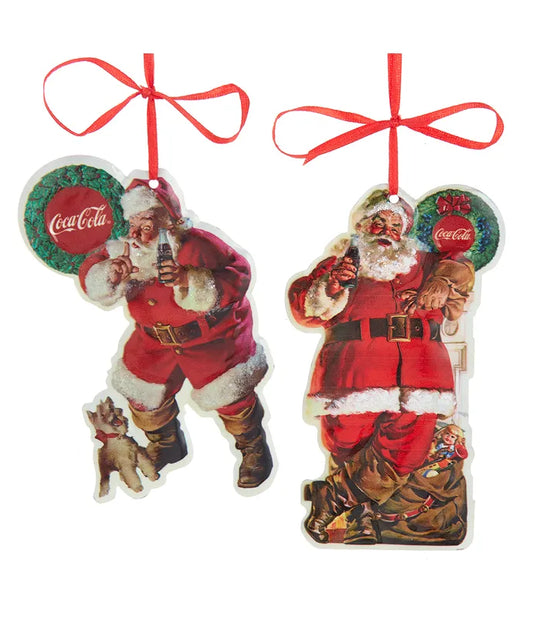 Coca ColaTin Santa Ornament