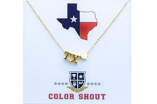 Color Shout Women's Necklaces Texas Gold Heart Necklace