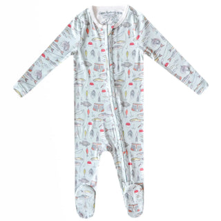 Copper Pearl Baby Gowns Trout / 0-3 months Copper Pearl Zip Up Footie